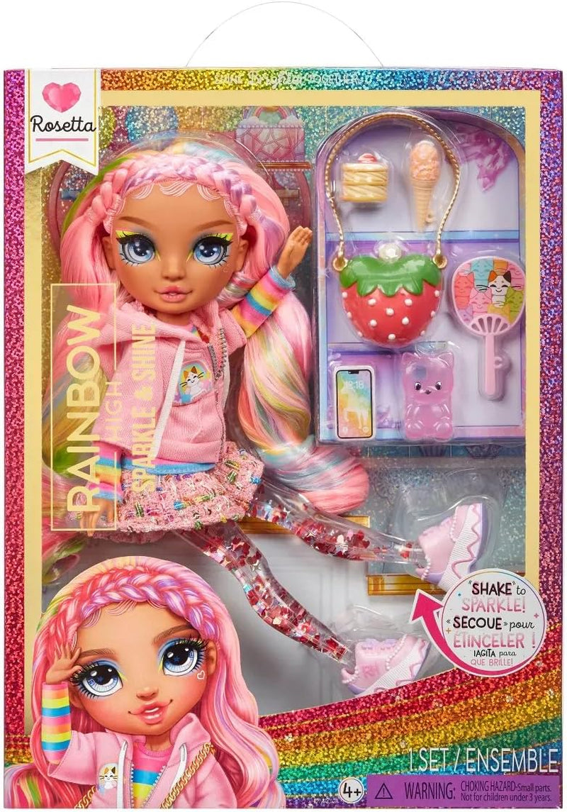 Rainbow High Sparkle & Shine Doll - Dawn - 28 cm Modepuppe mit Korallenrotem Haar und Magischen Zauberblasen in den Beinen, Farbe, zum Stylen und Spielen, Sammlerstück, Für Kinder von 4 bis 12 Jahren