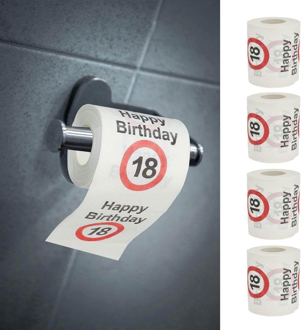 Lot de 4 papiers toilette "Joyeux 40ème anniversaire" │40ème anniversaire 24 mètres 2 tissus 180Gr/Qm │ Papier toilette papier toilette motif (4 X papier toilette 40)