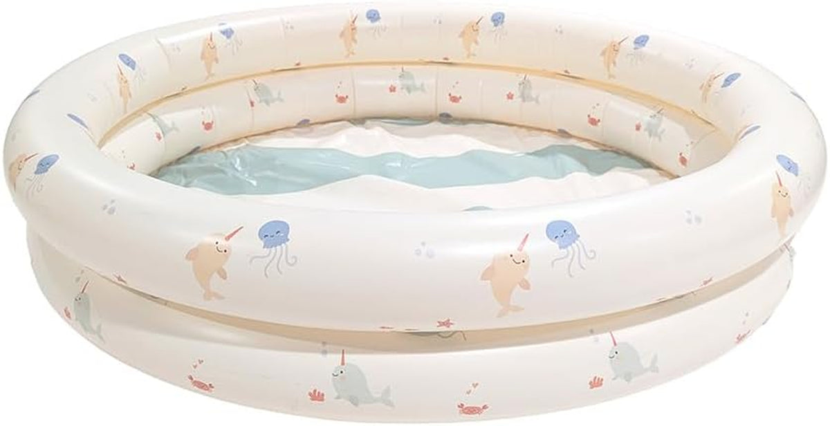 Miniland - Piscine Bébé Gonflable 100cm, Piscine Bébé Ronde Compacte et Sécurisée