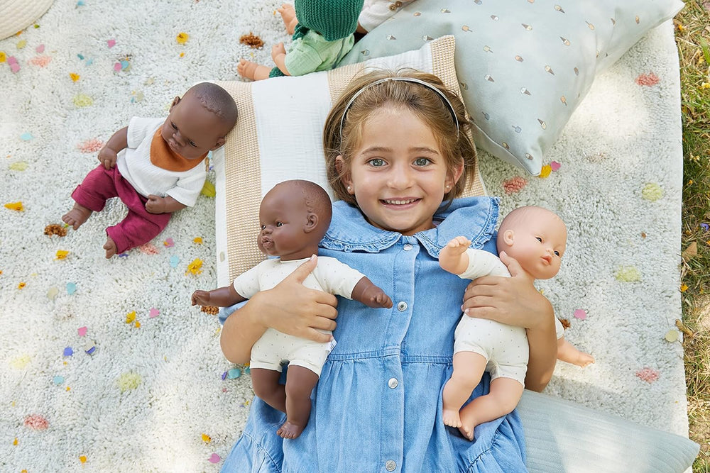 Miniland Dolls: poupée européenne Babypuppe, 32 cm, avec corps souple, dans une boîte cadeau