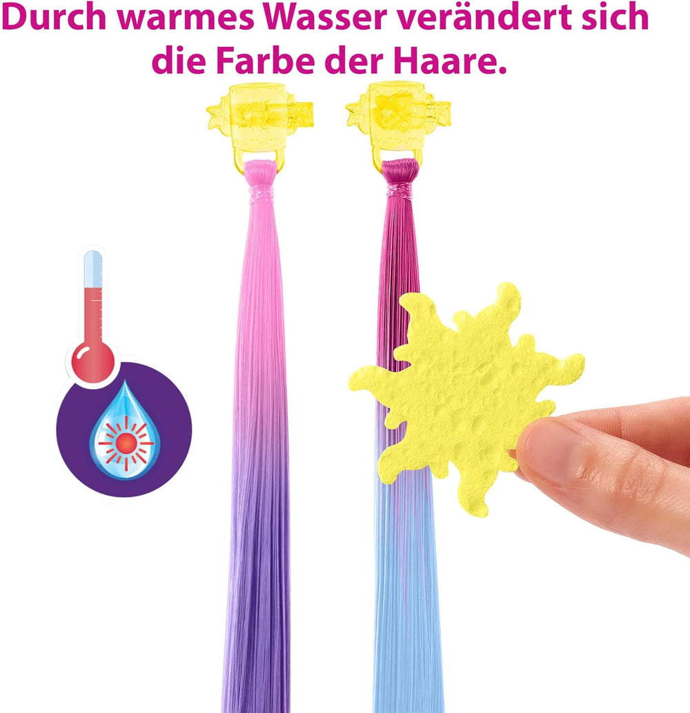 Disney Prinzessin-Spielzeug, Rapunzel-Puppe mit Haarverlängerungen mit Farbwechseleffekt und Hair-Styling-Zubehör, inspiriert vom Disney-Film