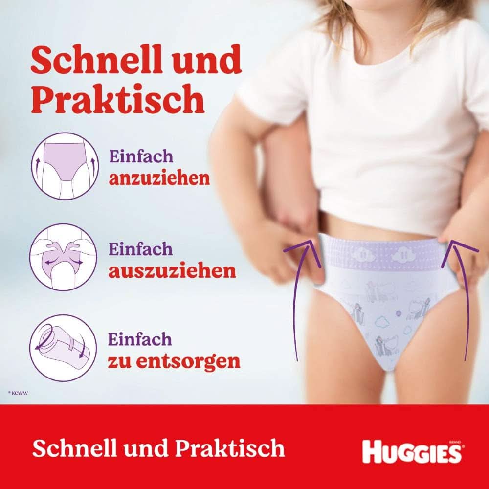 Pantalon Huggies Ultra Comfort taille 4, 9-14 kg, Pour les enfants actifs, Avec indicateur d'humidité et technologie de ceinture nuageuse, 144 couches Mère et Enfant Naty Shop