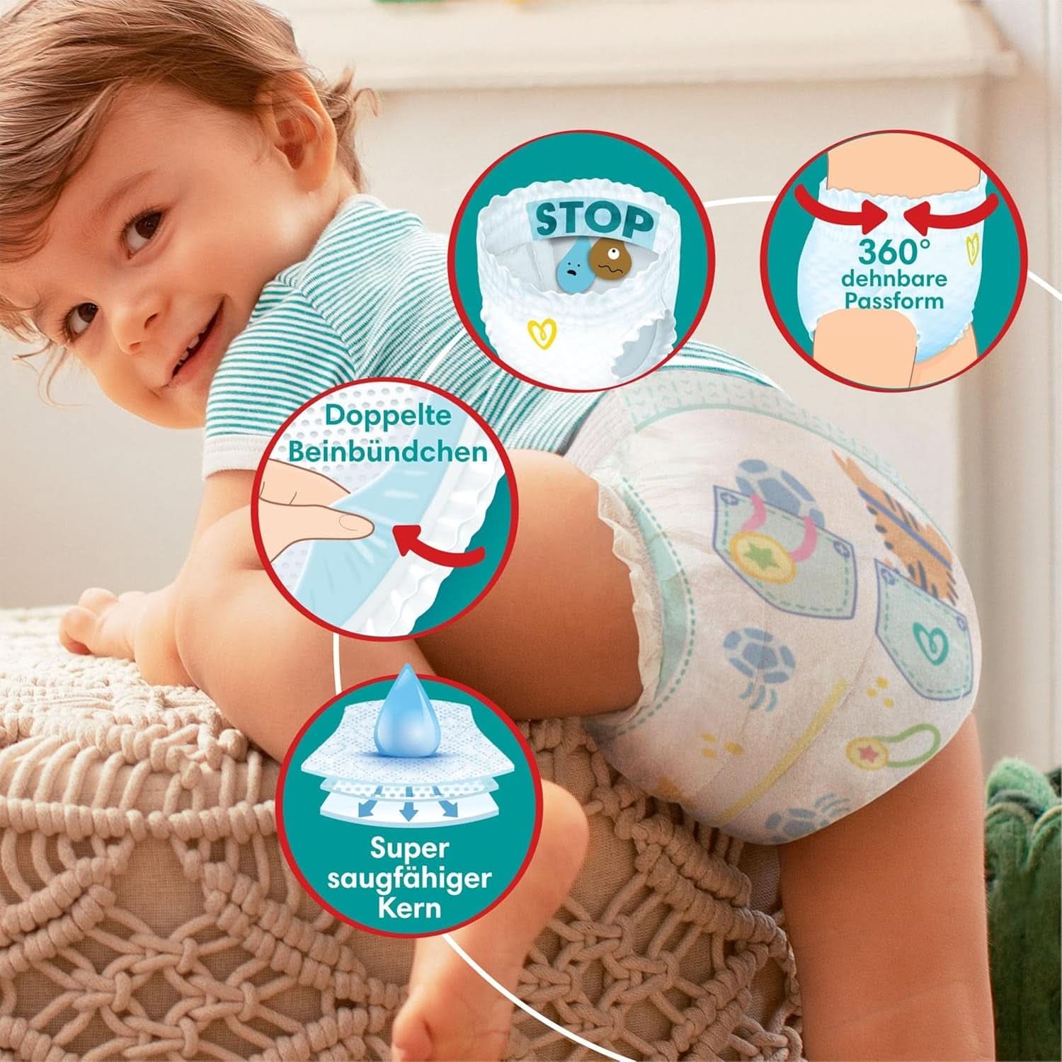 Pampers Windeln Pants Größe 5 Baby-Dry, 160 Windeln, 12Kg-17Kg, 360° Fit Hilft, Auslaufen Zu Verhindern Mère et Enfant Naty Shop