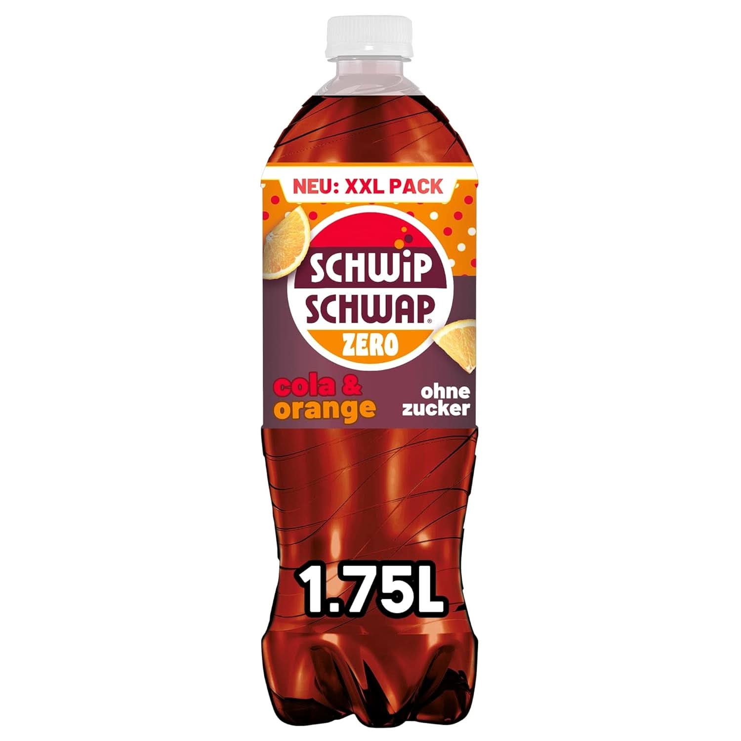 SCHWIPSCHWAP ZERO - XXL PACK - Băutură răcoritoare de cola cofeinizată cu portocale, set 6 x 1,75 litri Naty Shop