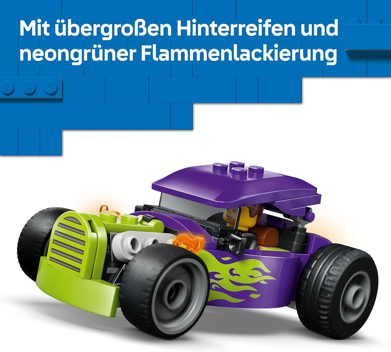 LEGO City Hot Rod - Jouet de voiture de course avec figurine de pilote et toit pliant - Ensemble de construction de motricité fine - Petite idée de cadeau d'anniversaire pour les garçons de 5 ans et plus - 60485