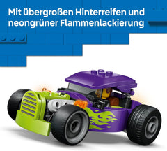 LEGO City Hot Rod - Jouet de voiture de course avec figurine de pilote et toit pliant - Ensemble de construction de motricité fine - Petite idée de cadeau d'anniversaire pour les garçons de 5 ans et plus - 60485