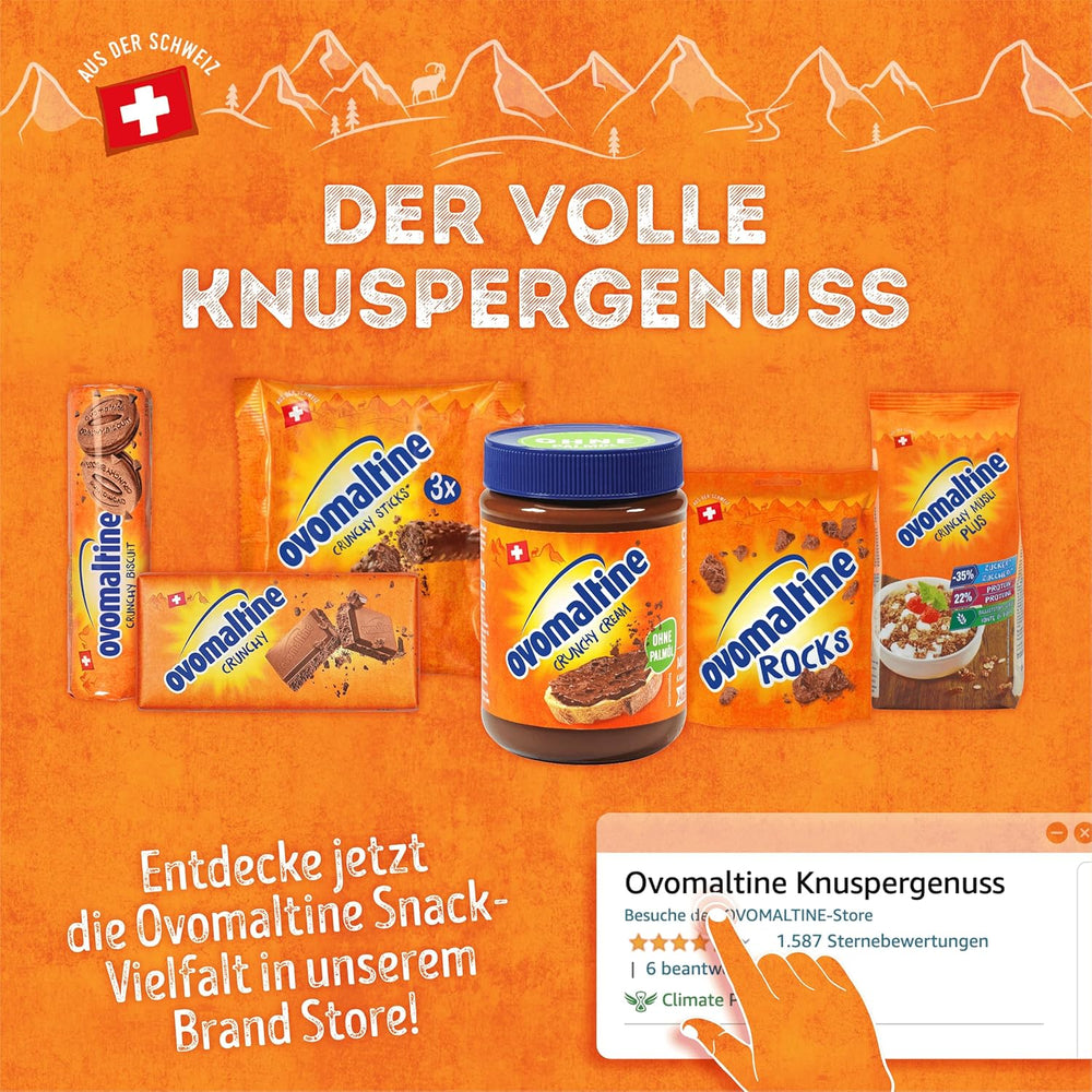 Ovomaltine Crunchy Protein Muesli Plus - Mélange de céréales croquantes aux flocons d'avoine, contenant 22% de protéines, avec un tiers de sucre en moins et un croquant incomparable (1 x 300g)