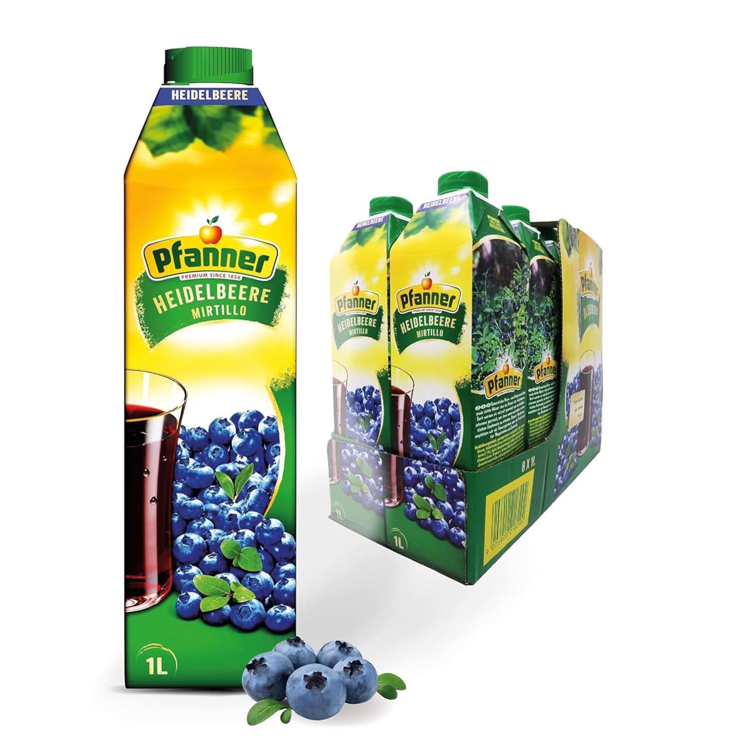 Pfanner Fraise Nectar de Fruits (8 X 1 Litre) - 30% de Fruits - Boisson à la Fraise Naty Shop Myrtille