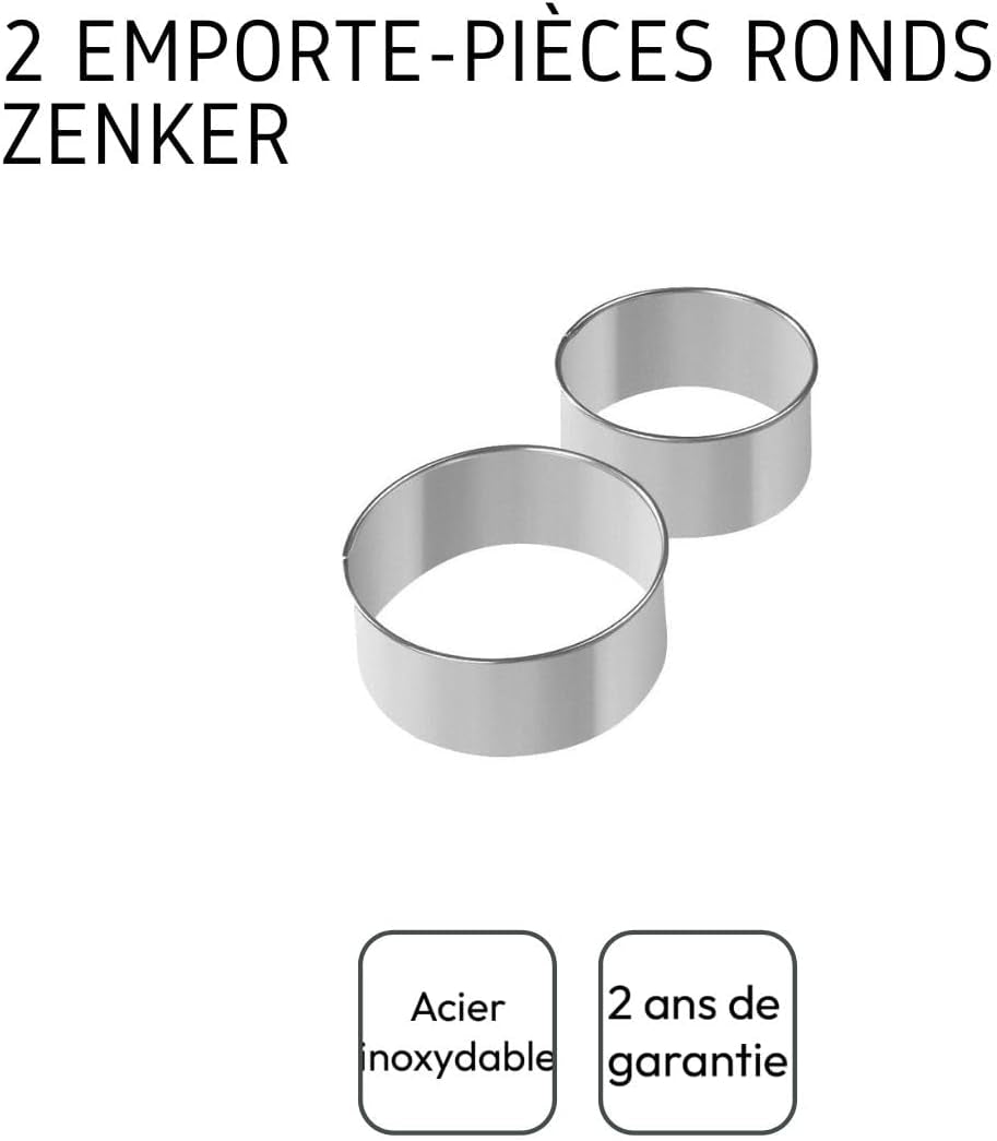 Moules à pâte Fackelmann, lot de 2, métal, multicolore, 8 et 9 cm, hauteur 5 cm