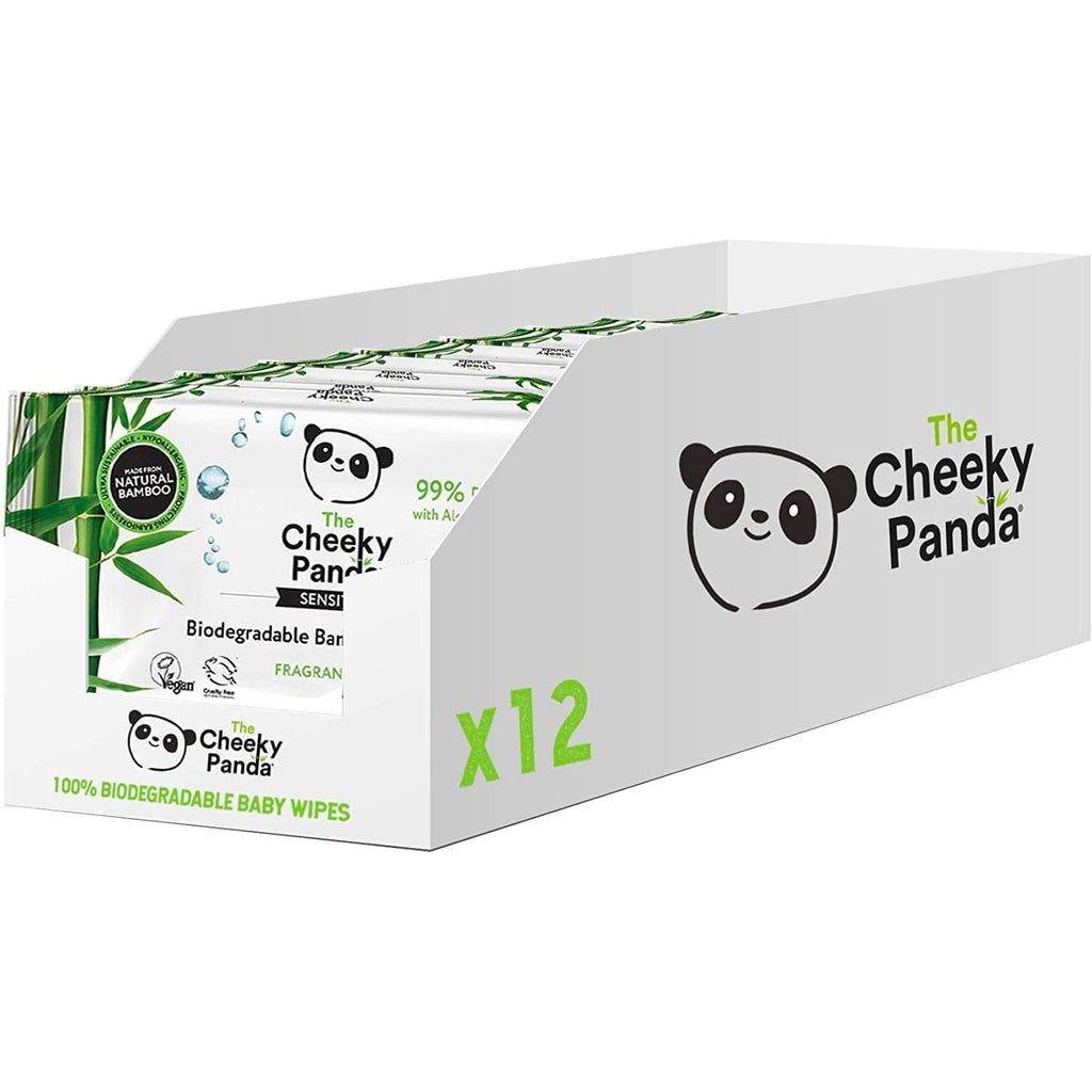 Șervețele umede pentru copii Cheeky Panda Bamboo, Delicate și moi, Primul kit pentru nou-născuți Servetele Umede Bebelusi Naty Shop 12 x 60 servetele