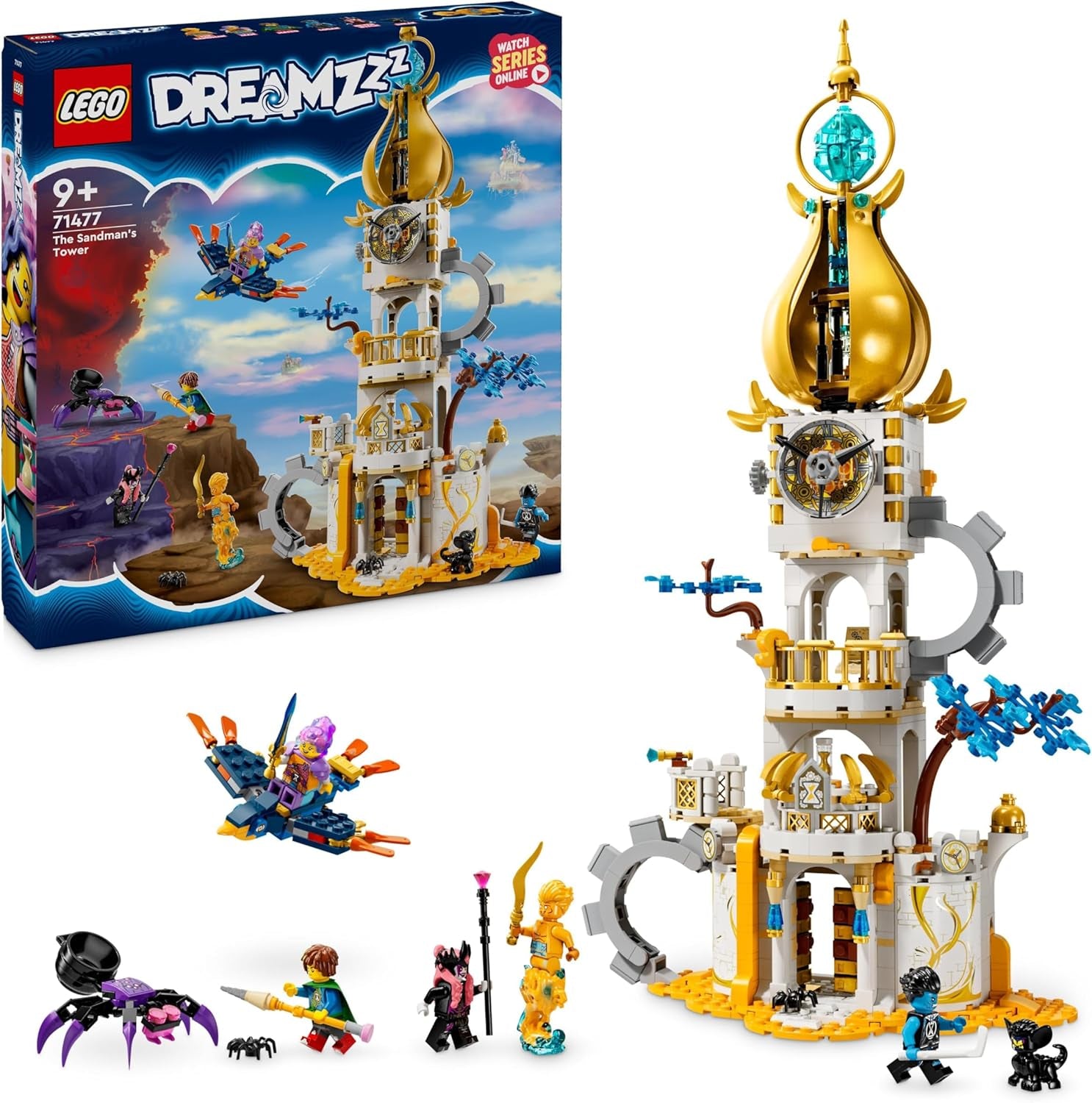 LEGO DREAMZzz 2-en-1 La Tour des Sandmanns, Jeu de château pour enfants à Baen, Set avec niveaux fantastiques incluant Spinne et Vogel, Jeux pour filles et jeunes à partir de 9 ans 71477