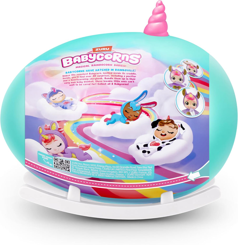 Babycorns Serie 1 de ZURU Magic Babypuppe Katze (Poppy) avec accessoires, jeu de déballage surprise pour enfants et filles