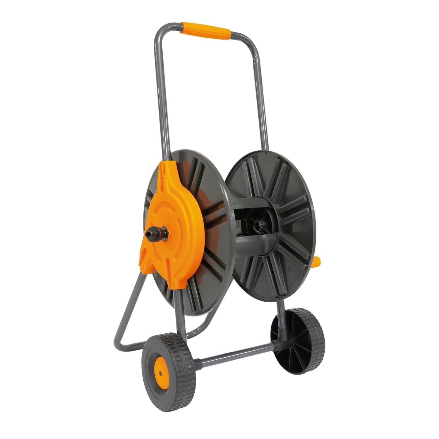 Amig - Enrouleur de tuyau | pour tuyaux 1/2" | max. 60 m enroulé | avec manivelle pour un enroulement facile | polypropylène | orange et gris