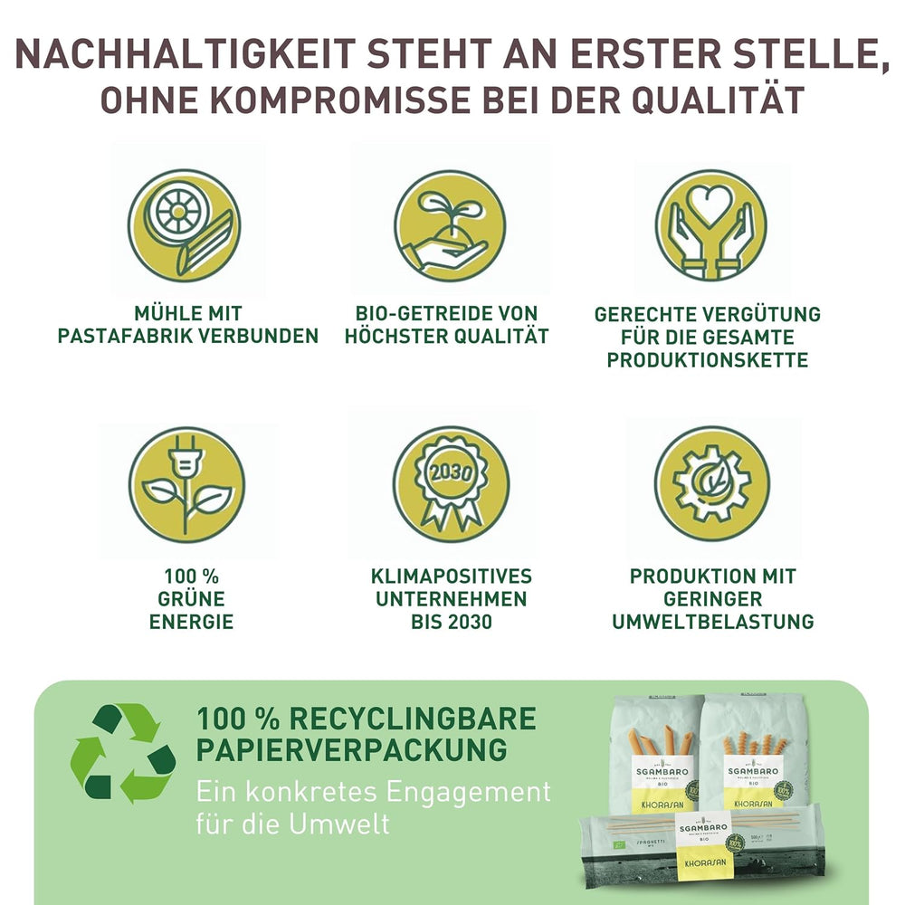 Pâtes Penne Rigate Bio N.91 - 500g de Blé du Khorasan - Blé ancien, riche en protéines, 100% cultivé en Italie - Polyvalent en cuisine et riche en nutriments