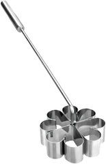 774300 Plat à pâtisserie en inox avec rosace à fleurs inclinée 9x3 cm, argent, 15 x 9 x 3 cm