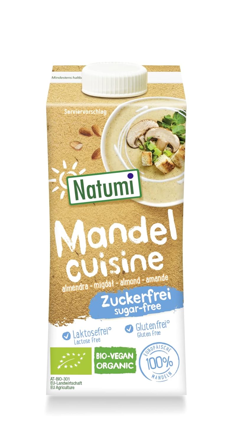 Natumi Bio-Amande Creamer, 15 x 200 ml – sans lactose, sans sucre, sans gluten, biologique, végétalien, à base d'amandes européennes, sans lait, alternative sans lait