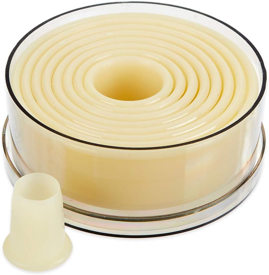 Thermohauser Lot de 9 moules à biscuits (nylon), ronds et lisses, blanc, diamètre 2,0-10,0 cm, 9 pièces, plastique