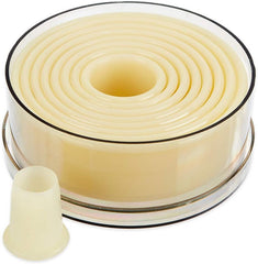 Thermohauser Lot de 9 moules à biscuits (nylon), ronds et lisses, blanc, diamètre 2,0-10,0 cm, 9 pièces, plastique