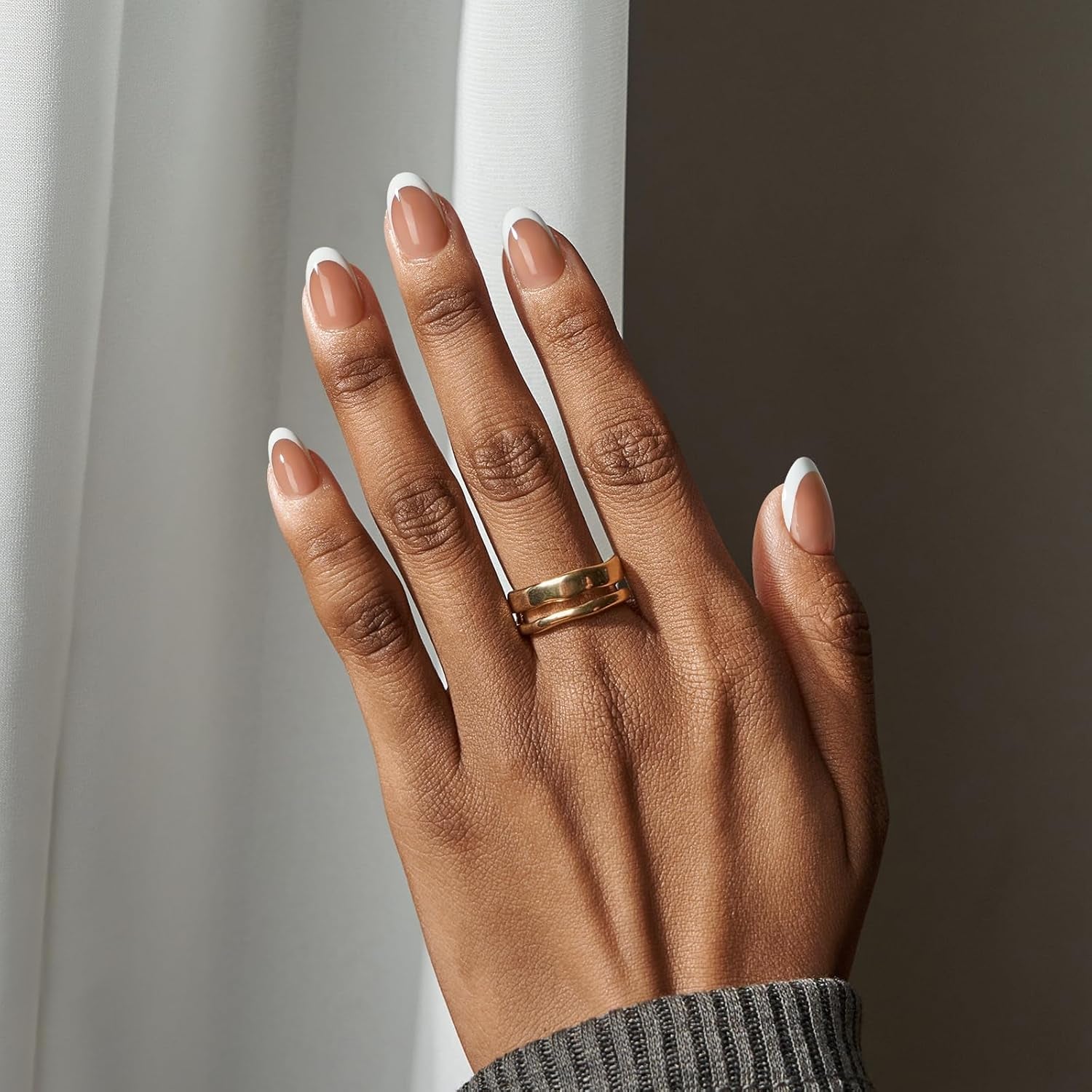 Btartbox Faux Ongles Carrés Courts Baby Boomer Colle Sur Blanc Dégradé Rose Faux Ongles Ongles Artificiels Courts avec Colle À Ongles 30 Pièces Faux Ongles Carrés