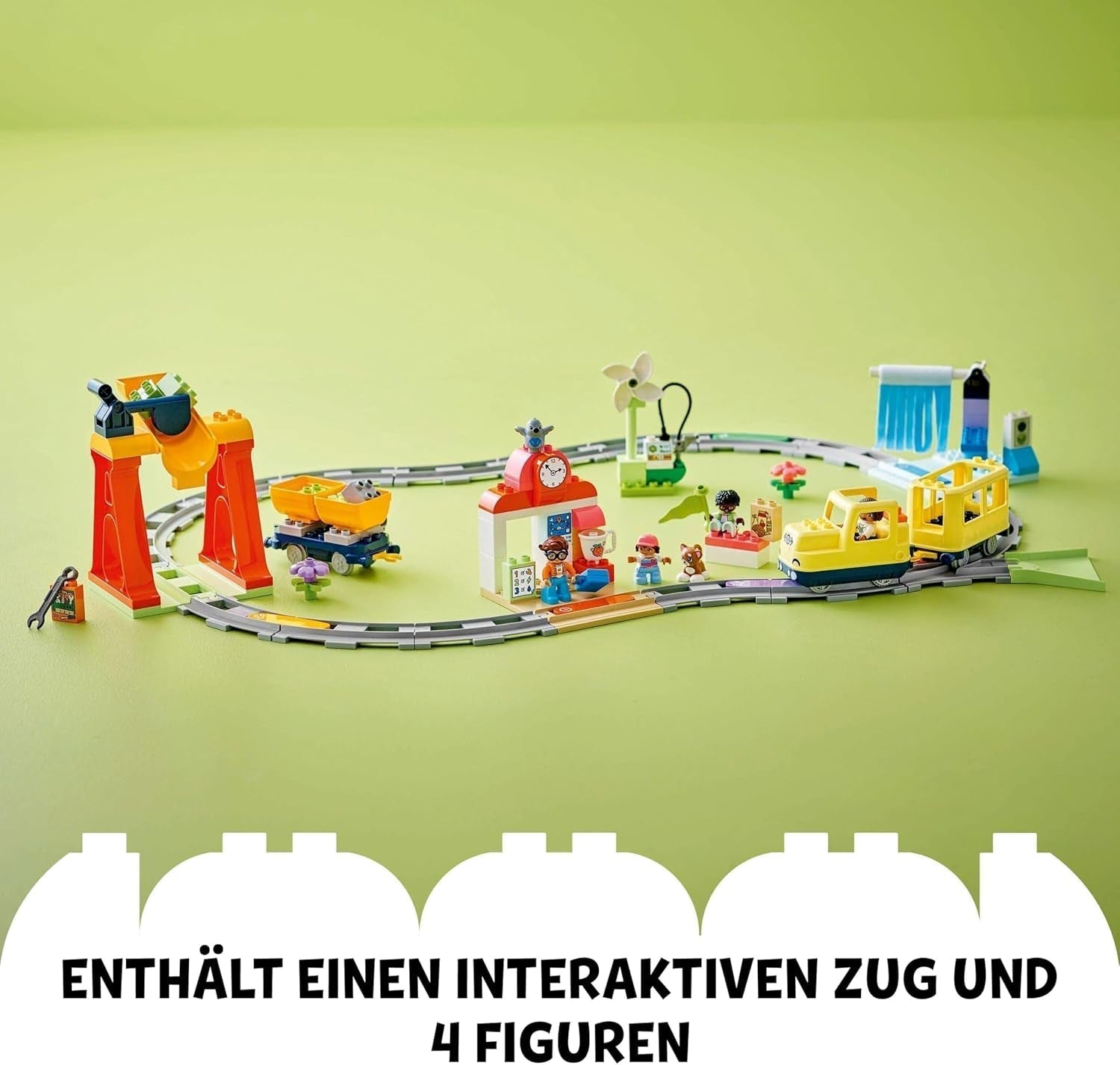 LEGO DUPLO Town Grand chemin de fer interactif, jouet de construction pour les tout-petits à partir de 3 ans, locomotive Push & Go avec lumières et sons, pièces de rail, jouet éducatif pour enfants d'âge préscolaire 10428 Ensembles de construction Beuche den LEGO-Store
