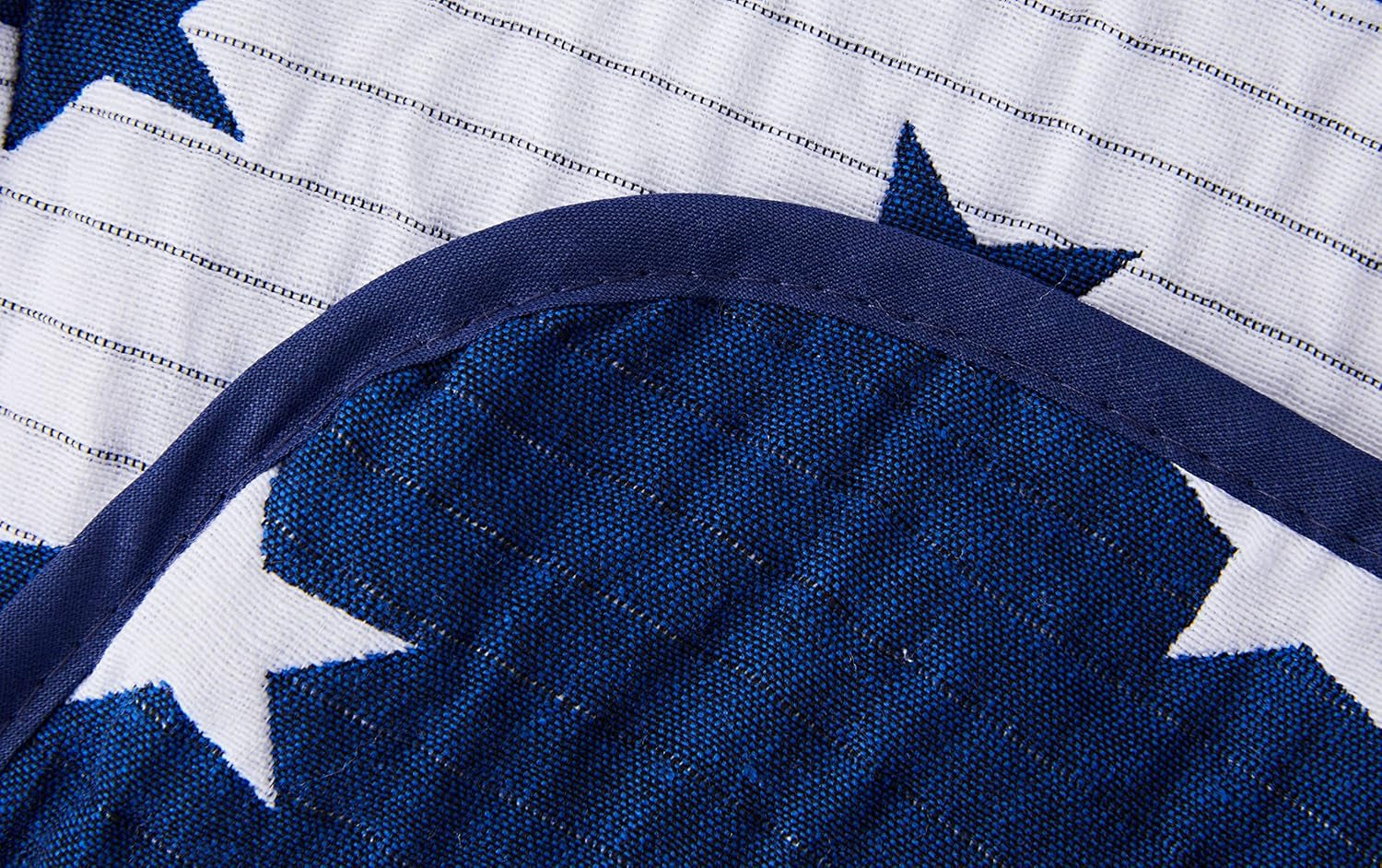 VIALMAN couvre-lit Sofia 10 lit king size | courtepointe étoile | taille de la couette 250 X 270 cm | couvre lit & jeté de canapé bleu marine Lits et Couvertures Besuche den VIALMAN-Store