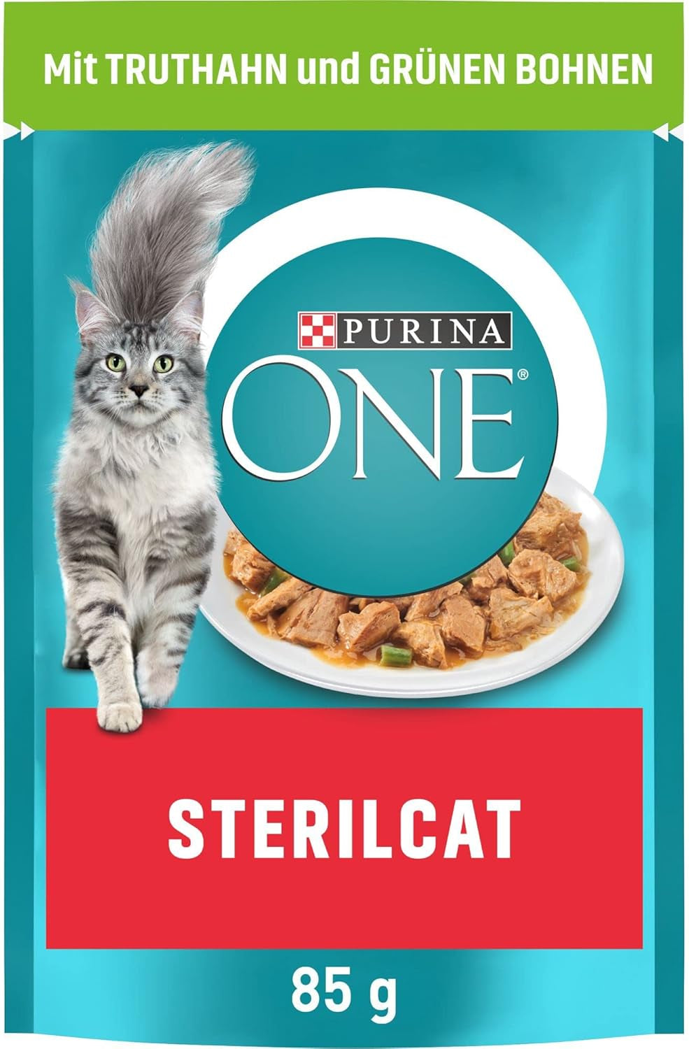 PURINA ONE STERILCAT Katzenfutter nass, zarte Stückchen in Sauce for sterilisierte Katzen, mit Turkey, 26er Pack (26 x 85g)