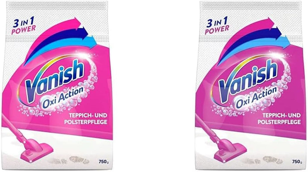 Vanish Oxi Action Pulbere pentru curățarea covoarelor și a tapițeriei - 1 X 820 G - Curăță suprafețe mari pentru covoare și tapițerii împotriva murdăriei, mirosului urât și prafului Detergenti Rufe Naty Shop 2 x 820 grame