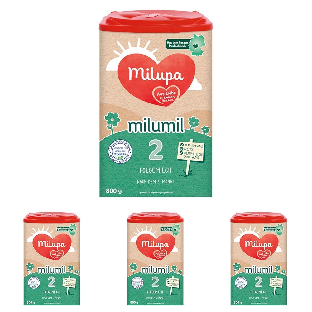 Milupa Milumil Pre, Lait en poudre pour bébés - Avec nutriments importants et sans huile de palme - 800 g Naty Shop 4 x 800 grammes Milumil 2
