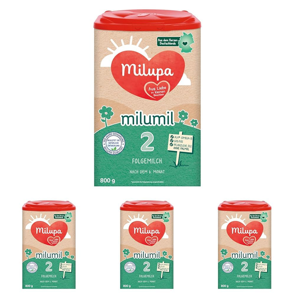 Milupa Milumil Pre, Lait en poudre pour bébés - Avec nutriments importants et sans huile de palme - 800 g Naty Shop 4 x 800 grammes Milumil 2