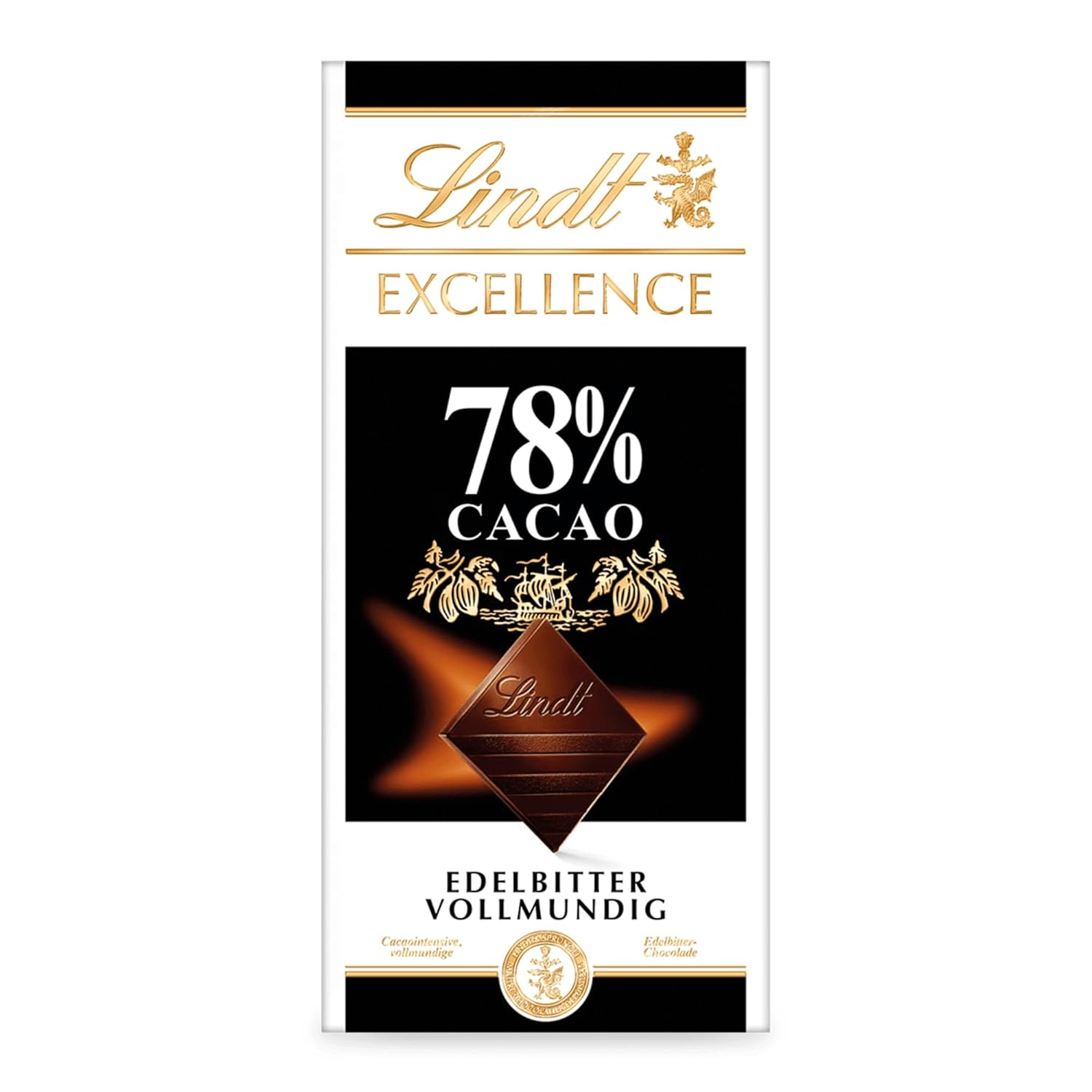 Lindt Excellence Barre de cacao à 78 pour cent - Barre végétalienne à persistance d'intensité de cacao 100 g Cadeau idéal