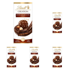 Lindt Creation Hazelnut De Luxe Bar - Chocolat noir aux noisettes croquantes dans une garniture crémeuse