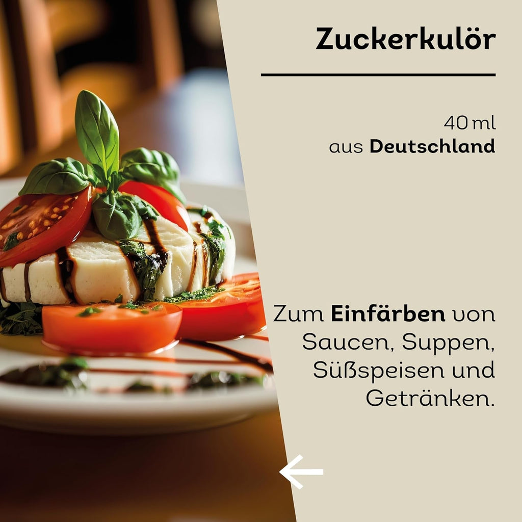 Küper Gourmet Caramel Colorant – 40 ml – Colorant alimentar lichid maro – Colorant caramel pentru sosuri, dressinguri sau sosuri dulci – Colorant zahăr închis