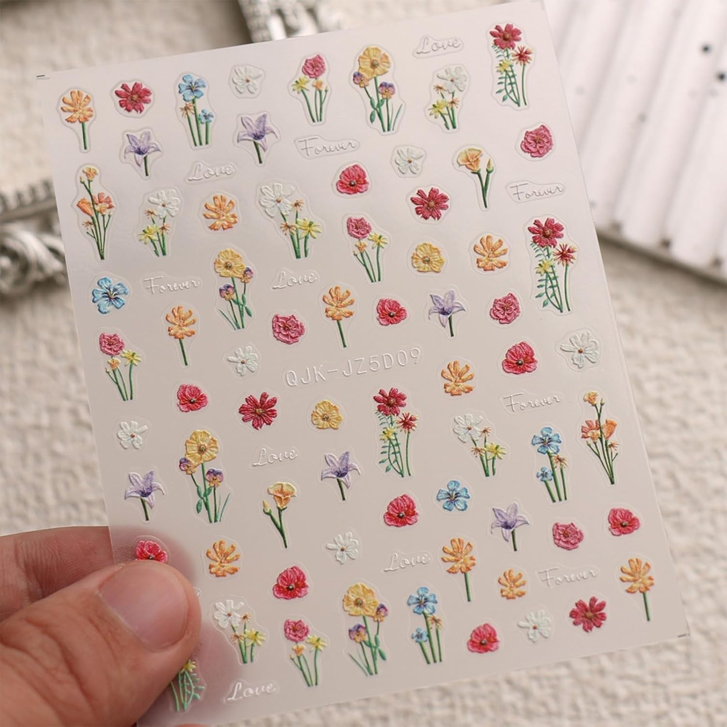 JMEOWIO Autocollants de ongles 3D pour nail art