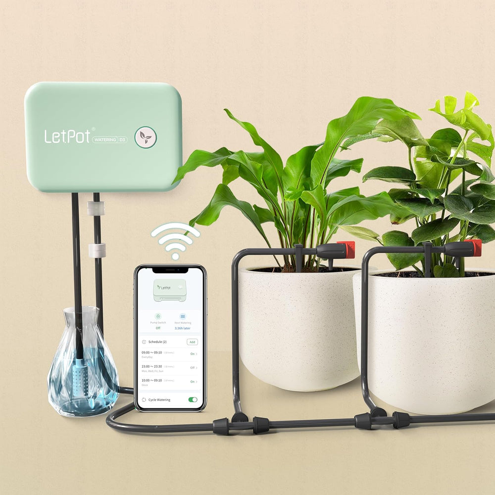 Système d'arrosage automatique d'intérieur WiFi, système d'arrosage télécommandé par application pour 10 plantes en pot, kit d'irrigation goutte à goutte automatique, arrosage des plantes d'intérieur (gris) (gris, Gen-3)