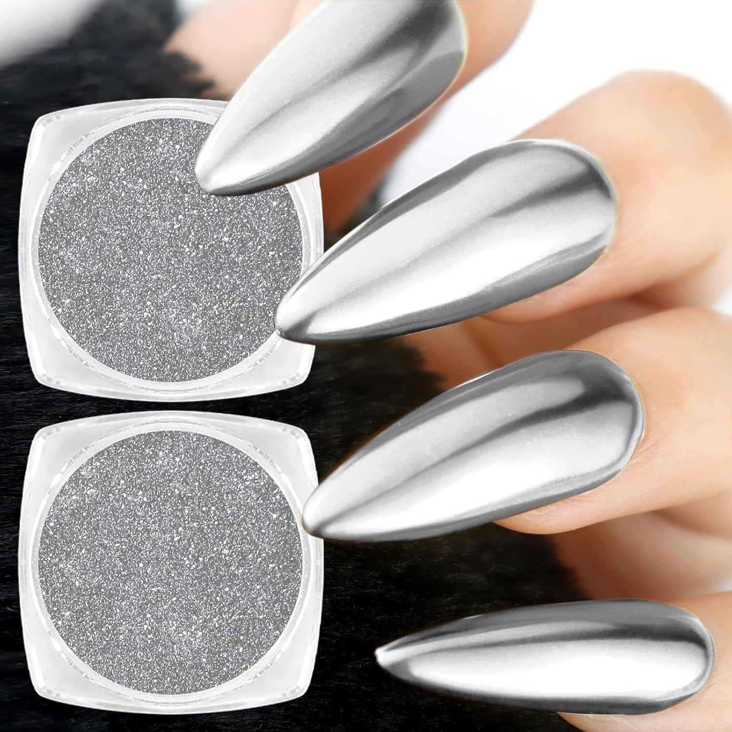 White Pearl Chrome Nagel Pulver, Irisierendes Aurora Pulver Metallic Spiegel Effect Glitter Pulver Pearlescent Eis Transparent Meerjungfrau Pigment Perle Glitter Staub pour Nail Art Décoration