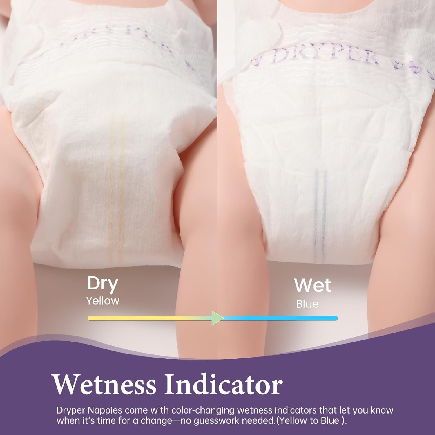 Couches bébé taille 4 (10-15 kg), ultra fines, douces et hypoallergéniques pour peaux sensibles, protection 3D contre les fuites, indicateur d'humidité, 138 couches premium jour et nuit