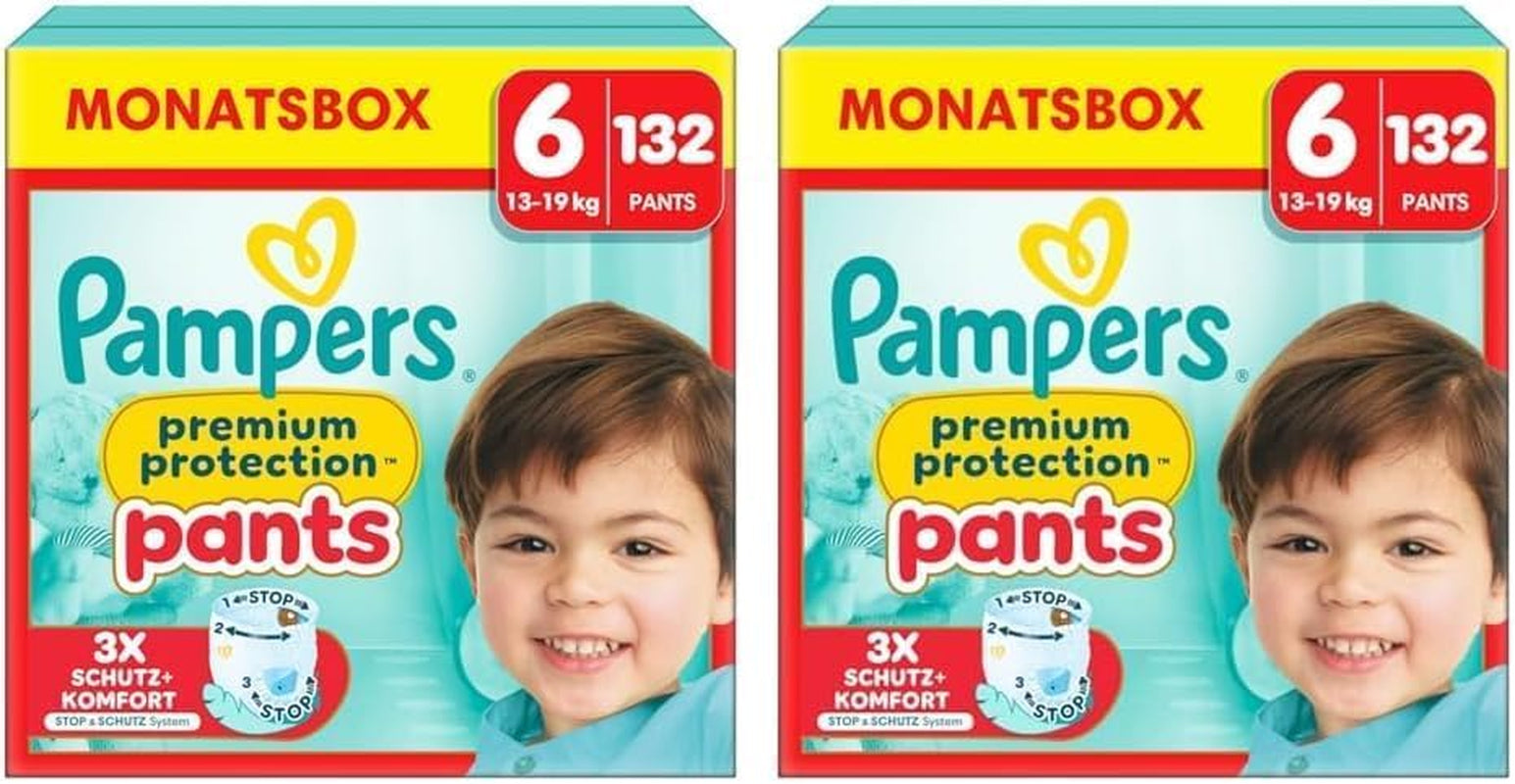 Pampers Premium Protection Pants taille 5, 144 couches, 11 kg - 17 kg, avec réglage à 360° et poignets anti-fuites souples pour un confort et une protection optimaux