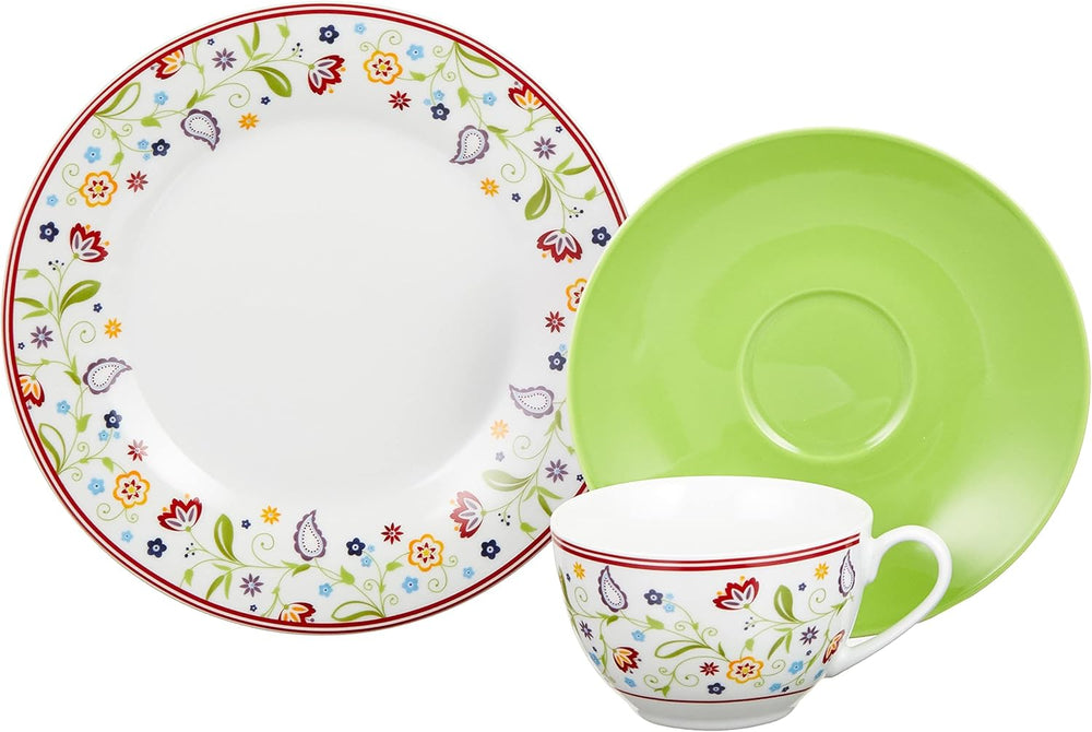 Ritzenhoff & Breker Doppio Shanti Service à Café, 12 Pièces, Porcelaine, Vert