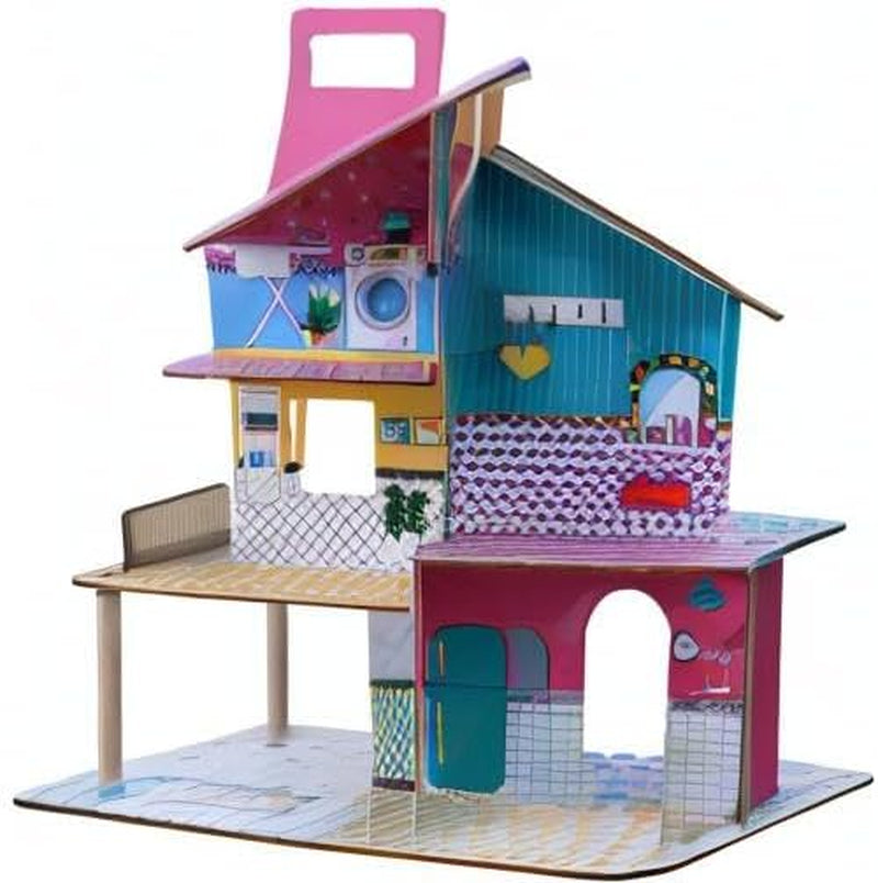 Olivia'S Little World 360 Maison de poupée en bois pour enfants Poupées 3,5" et 12 accessoires Multicolore TD-13260C Maisons de poupées Naty Shop