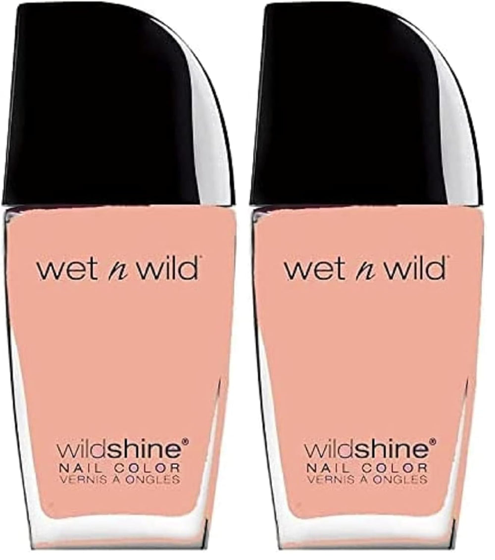Wet n Wild Wild Shine Vernis à ongles sans formaldéhyde, sans toluène ni phtalate, formule longue durée à séchage rapide, rose chatouillé (lot de 2)