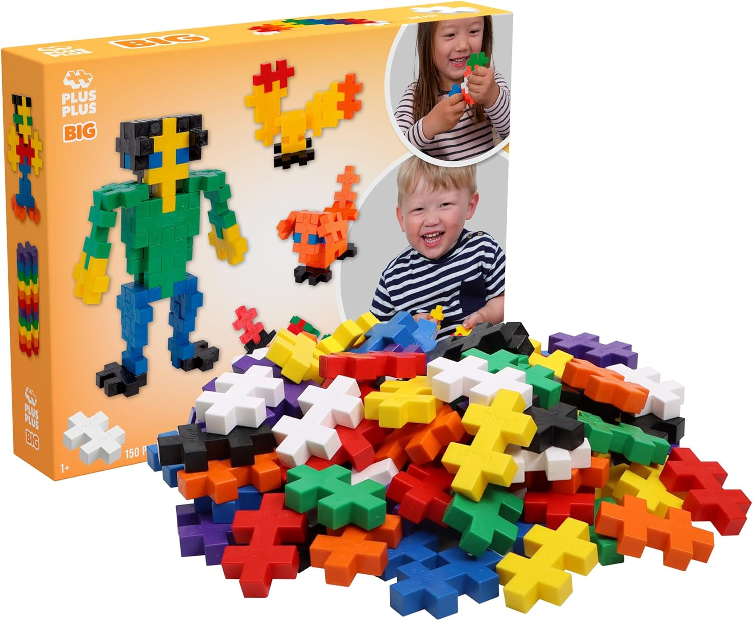 Plus-Plus 9603210 Geniales Konstruktionsspielzeug, Open Play Big Basic Mix, Bausteine-Set, 100 pièces, Mehrfarbig, Mehrfarbig