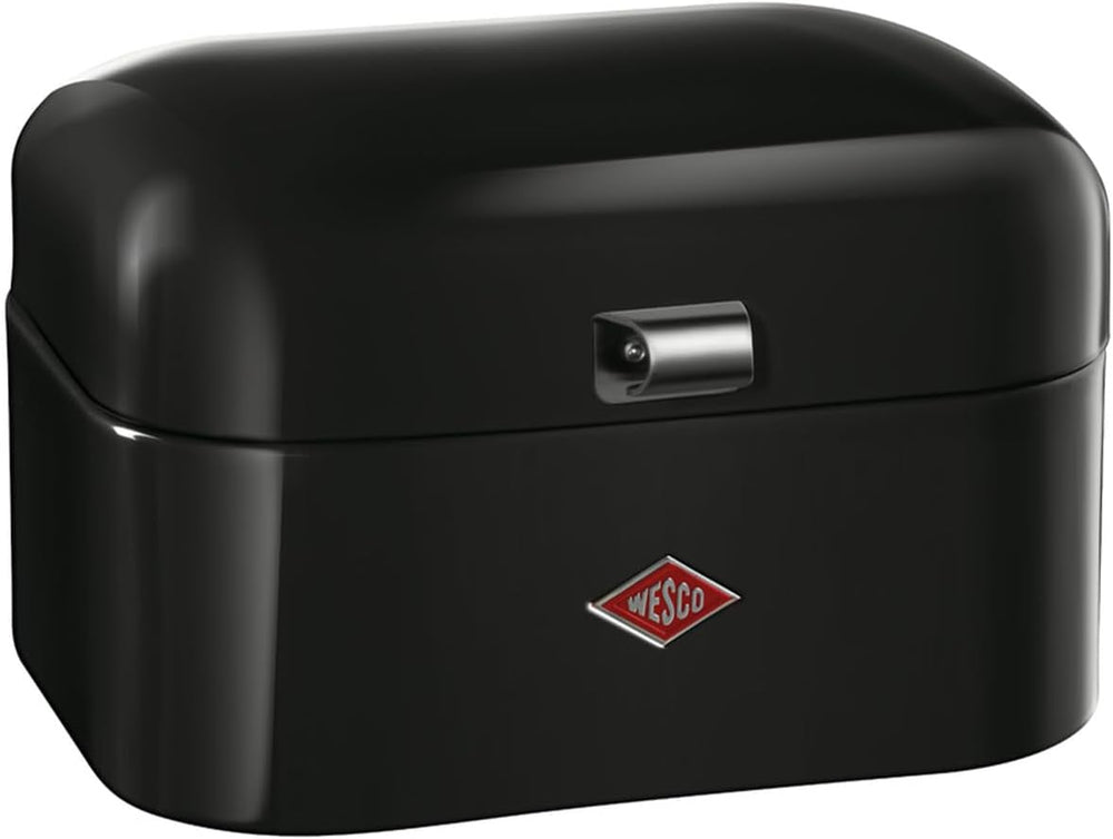 WESCO Boîte à pain simple Grandy en vert menthe, tôle d'acier enduite de poudre, trous d'aération et poignée robuste, boîtes de conservation des aliments Naty Shop noir