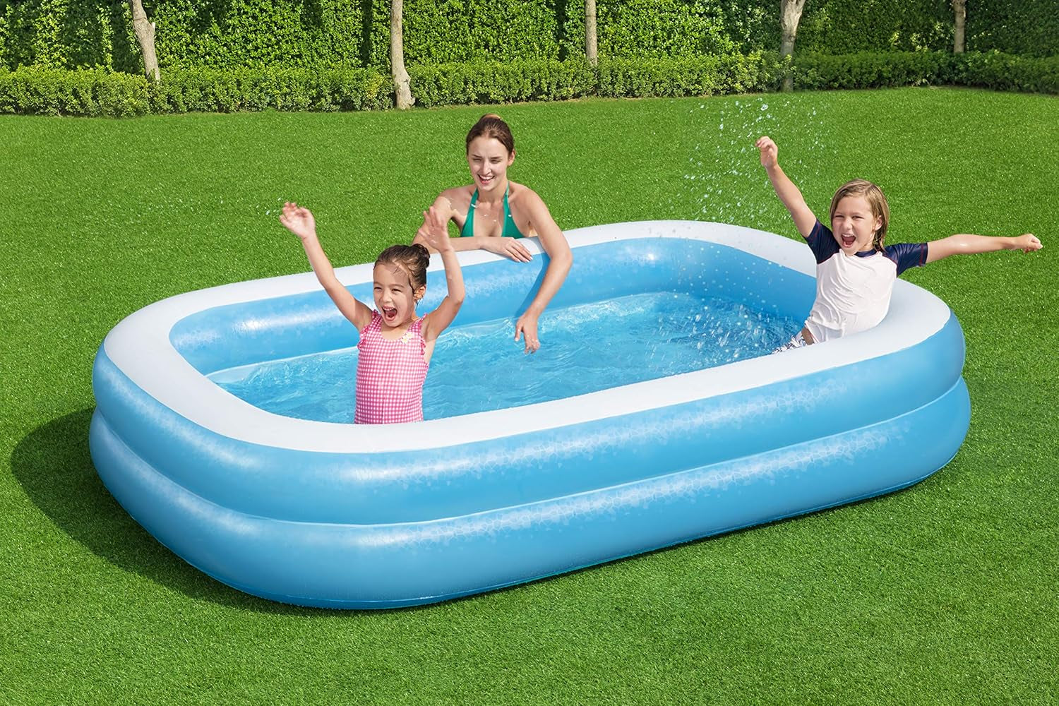 Bestway Family Pool, Piscine rectangulaire pour Enfants, Facile à Assembler, Couleur, 262 x 175 x 51 cm