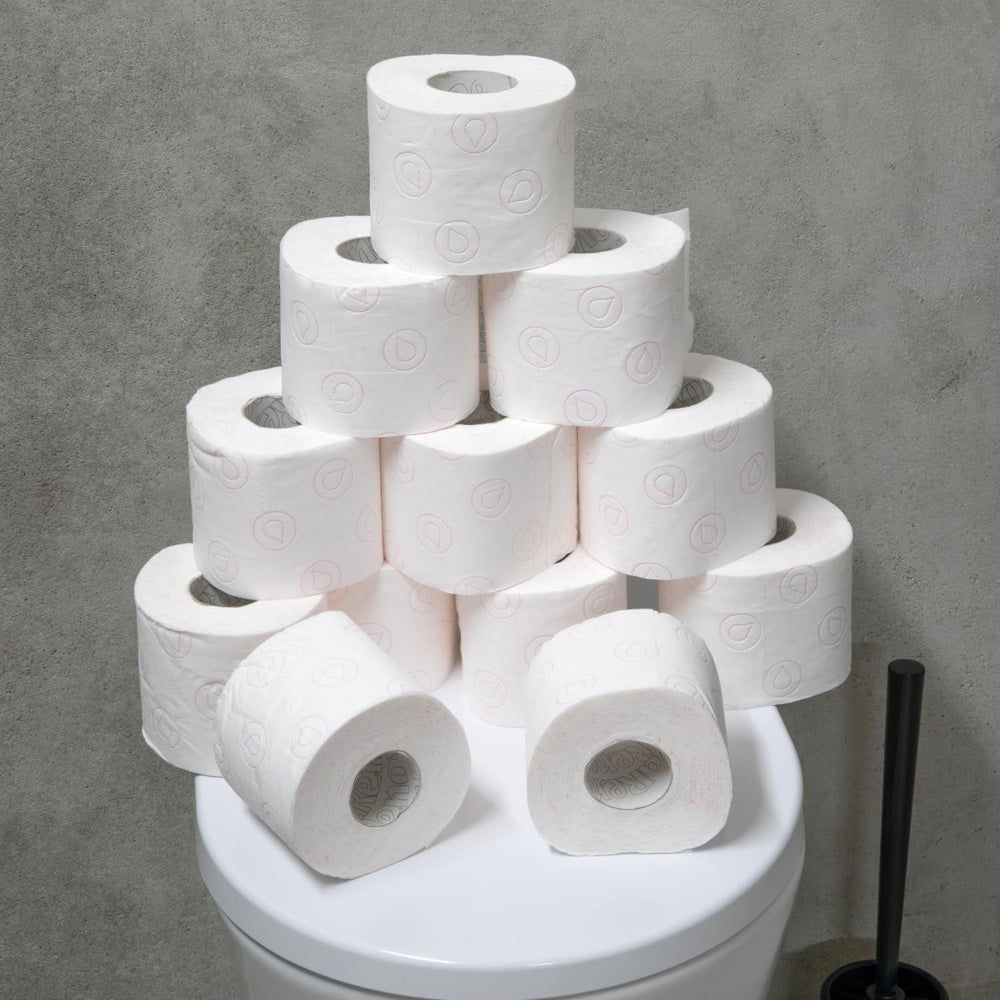 Papier toilette Renova 4 couches blanc décoré parfumé - 12 rouleaux rouleau Blanco Decorado Perfumado
