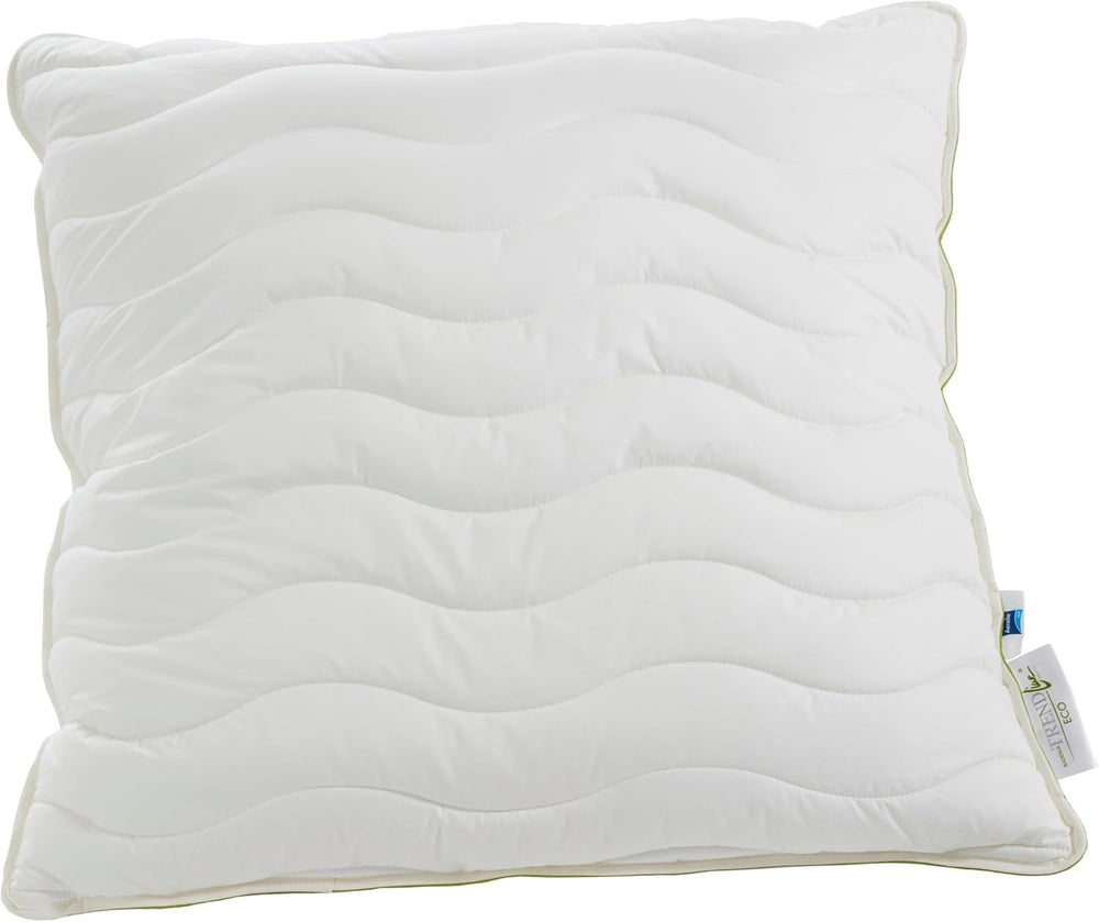 Oreiller Badenia Trendline Eco Aerelle Bleu 80 X 80 Cm, blanc, certifié Oeko-Tex, produit selon la norme de qualité allemande Oreillers standard Naty Shop