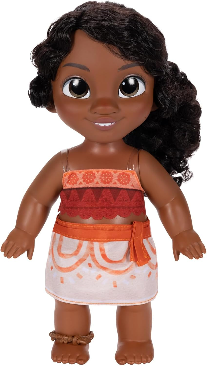 Jakks Pacific Moana 2 Little Sister Simea Doll and Pua Figure Playset 27 cm de haut, comprend 1 tenue de poupée, 1 Pua, 1 régime de bananes en plastique, recommandé à partir de 3 ans
