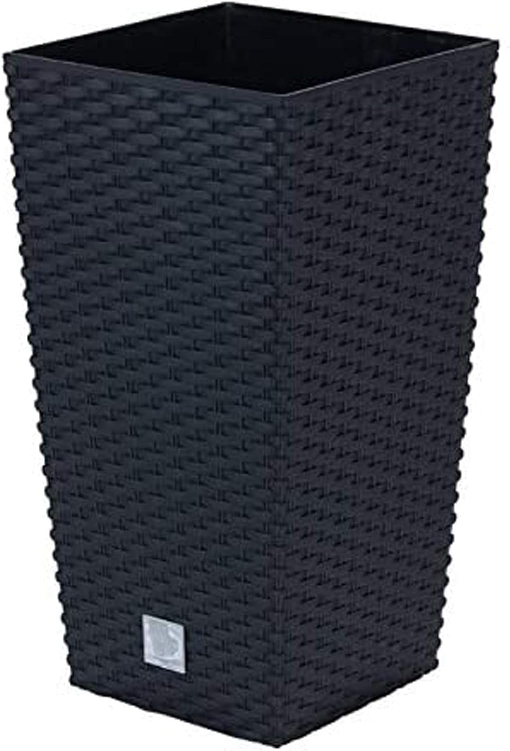 Pots/pots Prosperplast aspect rotin avec insert | 32,5 x 32,5 x 61 cm | anthracite | résistant aux intempéries et aux UV | en plastique robuste | pour intérieur et extérieur