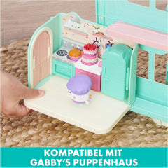 MAISON DE POUPÉES GABBY'S DREAMWORKS - Chambre Deluxe, Confiserie Cakey, Cuisine Kuchi (roumain : Cakey), 3 meubles et 2 boîtes surprises avec accessoires, adaptés aux enfants âgés de 3 ans et plus