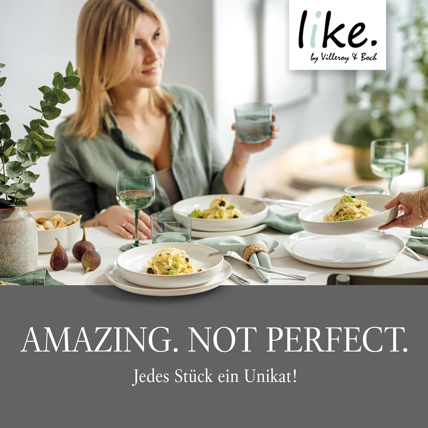 Service de table Crafted Breeze de Villeroy & Boch, 4 pièces, pour 2 personnes, vert