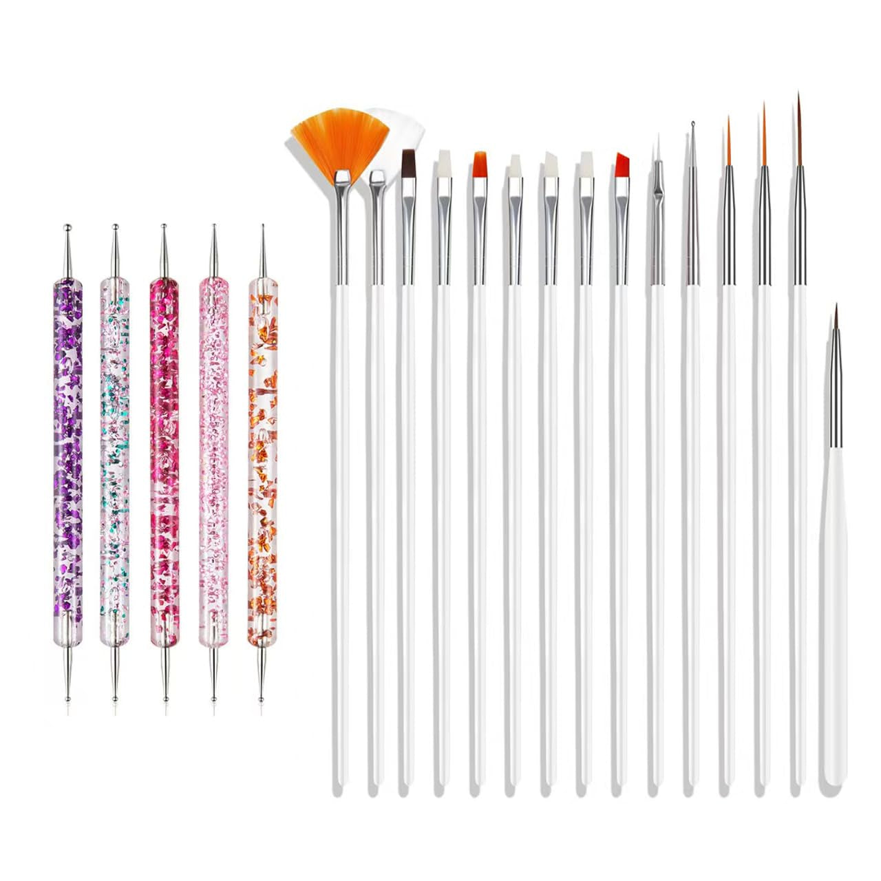 Ensemble de pinces à ongles pour Nail Art, 20 pièces de pinces à ongles, pinces à ongles professionnelles, pinces à revêtement fin pour ongles, rose